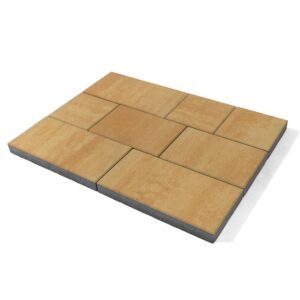 Плита тротуарная BRAER "Триада" 600/450*300*300*60 (колормикс "Сахара") двухсл под 12.96м2