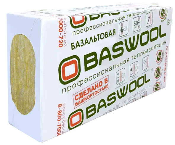 Утеплитель базальтовый BASWOOL Стандарт 60 1200*600*50 (6шт/упак 0,216м3 - 4,32м2)
