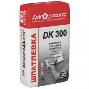 Шпатлевка финишная фасадная цементная ДЕКОРАТОР "DК 300" 25кг (Серый) палл 56шт