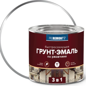 Грунт-эмаль "3 в1"по ржавчине гладкая PROREMONTT (15 кг) Серый