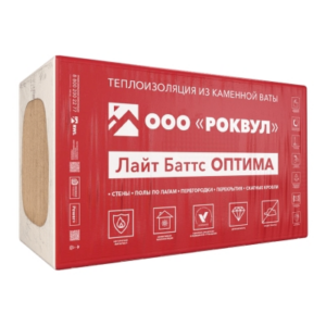 Утеплитель базальтовый ROCKWOOL Лайт Баттс ОПТИМА 1000*600*50 (упак 0,3м3 - 6м2) УПАК+ПАЛЛ