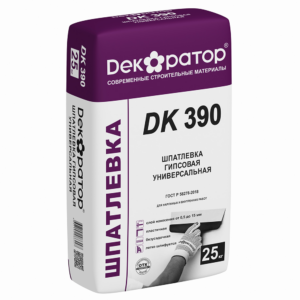Шпатлевка гипсовая универсальная Декоратор DK 390 (25кг) Белый