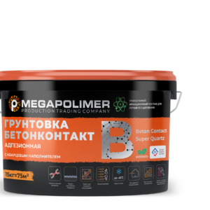 Грунтовка MEGAPOLIMER ''Beton Contact'' (10кг) под 60шт