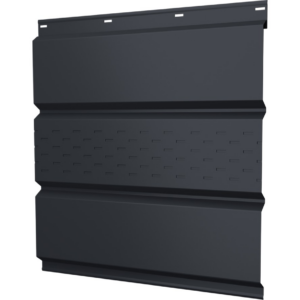 Софит металлический центральная перфорация GRAND LINE 0,5 Satin Matt ТХ RAL 7024 (Мокрый асфальт)