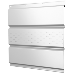 Софит металлический центральная перфорация GRAND LINE 0,5 Satin RAL 9003 (Белый) L=0,5м