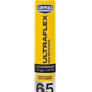 Пена монтажная пистолетная KRASS "Ultraflex 65" Всесезонная, 820мл