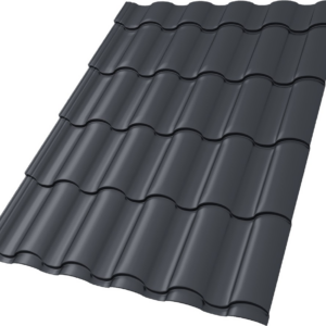 Металлочерепица кредо GRAND LINE 0,5 Satin, RAL 7024 (Мокрый асфальт)