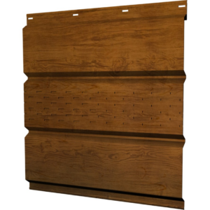 Софит металлический центральная перфорация GRAND LINE 0,45 Print Elite с пленкой Golden Wood L=2,7м