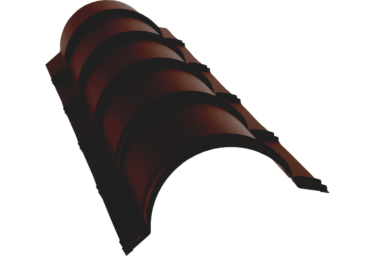 Планка конька полукруглого GRAND LINE 0,5 PurPro Matt 275 RAL 8017 (Шоколад) L=2м